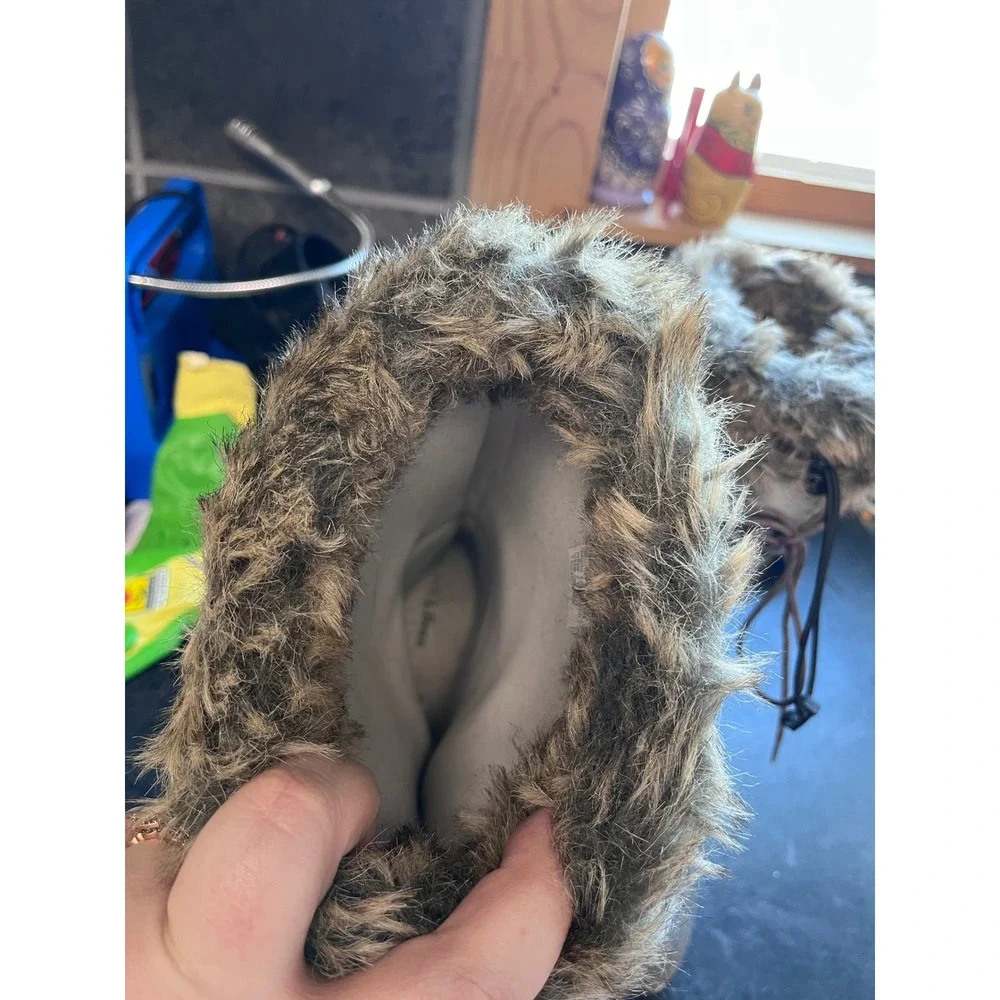 LL Bean Carabassett Boots Waterproof TEK2.5 Faux Fur‎ Snow Boots Womens 8
